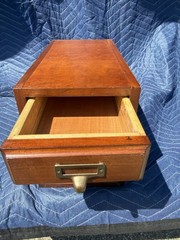 Wood Card Catalog File Drawer Desktop Organizer