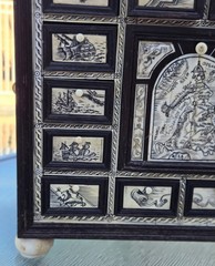 Miniature Ebony Cabinet Engraved Italian Style 10,5″x1 1,1″ x7,2″