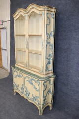 Baker Paint Decorated Venetian Italian Vitrine Display China Cabinet Vitrine