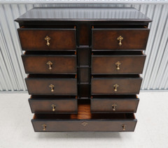 Henredon Acquistions Antique Style Mahogany Two Tone Rame Cabinet