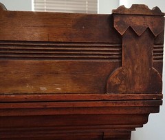 Antique Bookcase/Hutch Top for Desk -Beautiful Glass Ornate Carvings☀️Phoenix AZ