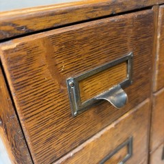 Vintage Six 6 Drawer Library Card Catalog Index File Cabinet Louisiana Purchase