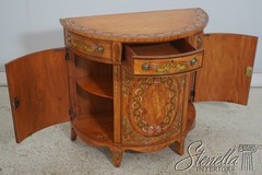 F70335: WELLINGTON HALL Satinwood Adams Painted Demi Lune Cabinet