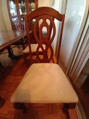 Antique Wooden China Cupboard and Wooden Table with 6 Chairs