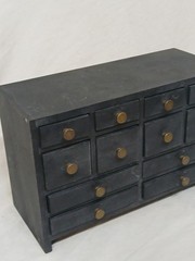 Antique Wood Black Apothecary Cabinet 12 Drawer Oddity Miniatures Lot RANDOM