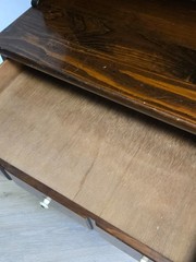 Ethan Allen Antiqued Pine Old Tavern Hutch-Rustic Vintage Shutter Front Shelf