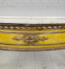 18th century Italian Demilune Marble top painted Console table