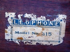GENUINE ANTIQUE LEOPHONE MODEL 315 GRAMOPHONE MUSIC RECORD PLAYER PHONOGRAPH