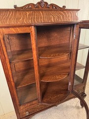 Antique Oak Rectangular Small Curio Cabinet
