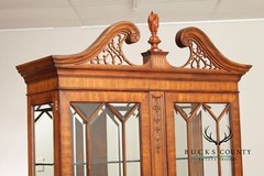 Henkel Harris Georgian Style Pair of Mahogany Display Case Cabinets