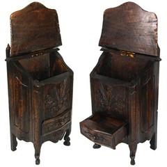 Carved Wood French Country French 16.5″ Tall Salt Box, Cabinet after 18c Style