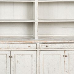19th Century Large White Danish Bookcase Display Cabinet