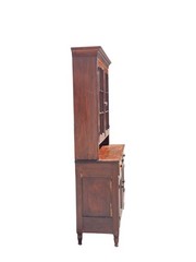 antique sheraton dutch cupboard step back cabinet 2pc softwood country farm
