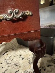 Antique Vintage Mahogany Salesman Sample Miniature Highboy Chest Clam Shell Rare