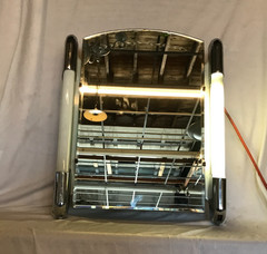 VTG 1950’s Chrome Deco Arch Top Mirror Medicine Side Light Cabinet Old 475-26B