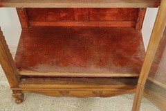 Vintage European Beveled Glass Wood Vitrine