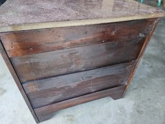 Antique Cabinet With Beautiful Inlay Lovely Marble Top & Original Hardware