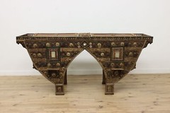 Indian Antique Carved & Painted Giant 9′ Granary Cabinet #52037