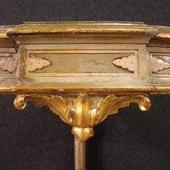 Lacquered and painted corner cabinet antique Louis XVI style table 20th century