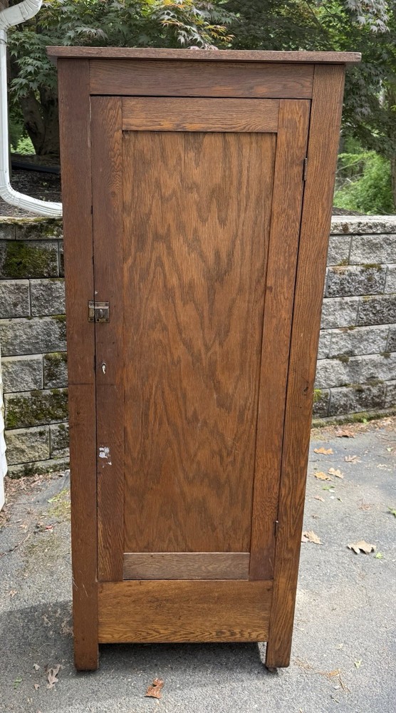 Antique Mission Oak Cabinet / Pantry Cupboard – 72” Tall W/key