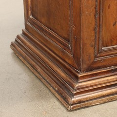 Ancient Cupboard Double Étagère Early XVII Century Walnut Paneled Doors
