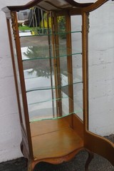 French Late 1800s Painted Vitrine Display Curio Cabinet Cupboard 5607