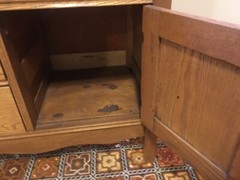 Antique Oak Wash Stand w/ Towel Rack