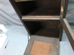 VTG Oak Double Door Bookcase Doctors Medicine Cabinet 20×43 Old 1502-25B