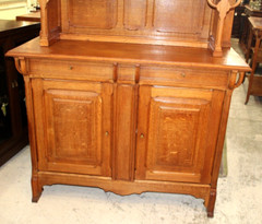 French Antique Oak Art Nuovo Buffet Cabinet / Hutch