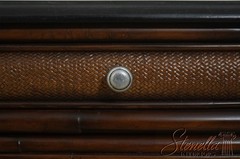 72451: Pair Of THOMASVILLE Ernest Hemingway Rattan & Stone Cabinets