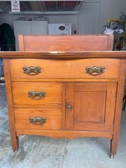 Antique Oak commode cabinet