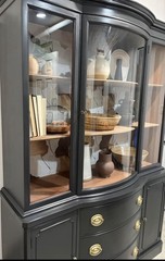 Newly Refinished Antique Vintage china cabinet with glass doors