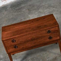Scandinavian Modern Teak Low Bench Cabinet Credenza Attributed Arne Wahl Iversen