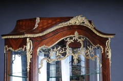 French Louis XV Display Cabinet With Gilded Bronze Napoleon III Paris Wardrobe