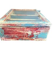 Medicine Cabinet Vintage Distressed Wood Display Rustic Art Deco Farmhouse