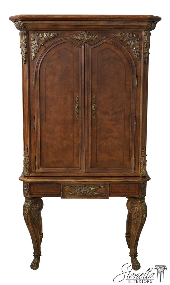 62049: JEFFCO Georgian Style 2 Door Bar Liquor Cabinet