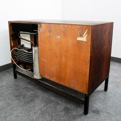 Mid Century Modern Compact Credenza Cabinet Refrigerator Storage Silkeborg Lock