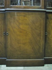 Vintage 1950’s Baker Furniture Mahogany Breadfront; Bubble Glass w/Inlay