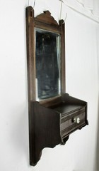 Vintage Kitchen Apothecary Bathroom Wall Cabinet Beveled Glass Mirror Drawer