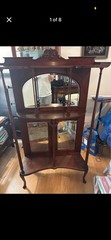 California Furniture Company Victorian Antique Curio Cabinet Wood Glass 2 Doors