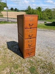 Antique Quarter Sawn Oak Front 4 Drawer File Cabinet 1930s Lot 3