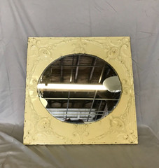 Decorative Salvaged Tin Ceiling 23″ SQ. Butterscotch Metal Mirror Chic 358-23B