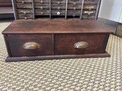 Antique Wooden Cabinet Letter Check File Drawers Industrial Register Desk Cubby