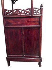 Vintage Chinese Solid Rosewood Corner Etagere Cabinet Carved Whatnot Shelf Heavy