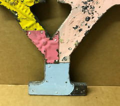 Decorative Salvaged Tin Ceiling 8″ Patchwork Mix Color Letter Y Metal 166-26B