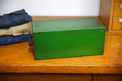 Vintage John Deere Card Catalog Cabinet Wood drawer index file box organizer