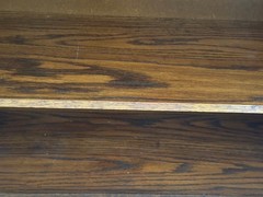 Antique Oak (4) Shelf Glass Door Cabinet
