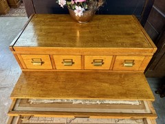 Antique American Quarter-Sawn Oak Stacking Flat File Drawer File Cabinet 1915