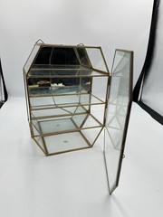 Mid Century Hollywood Regency Small Glass Cabinet Showcase Bathroom Display