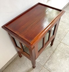 Antique French drinks cabinet, oak (1800s) found in Paris, with glass windows